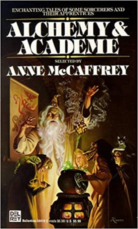 Book cover for "Alchemy and Academe" by Anne McCaffrey