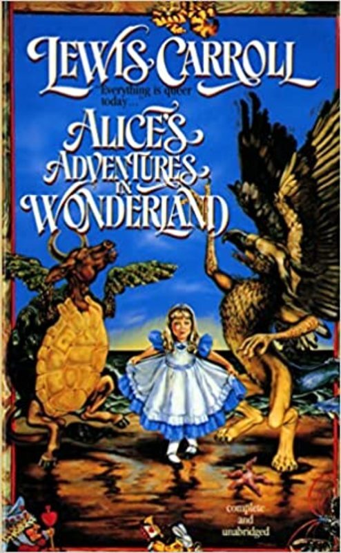 Book cover for "Alice's Adventures in Wonderland" by Lewis Carroll