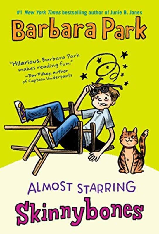 Book cover for "Almost Starring Skinnybones" by Barbara Park