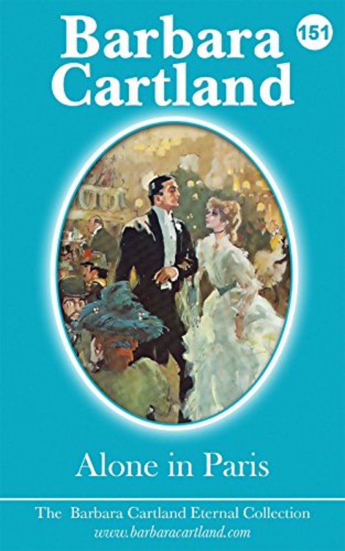 Book cover for "Alone in Paris" by Barbara Cartland