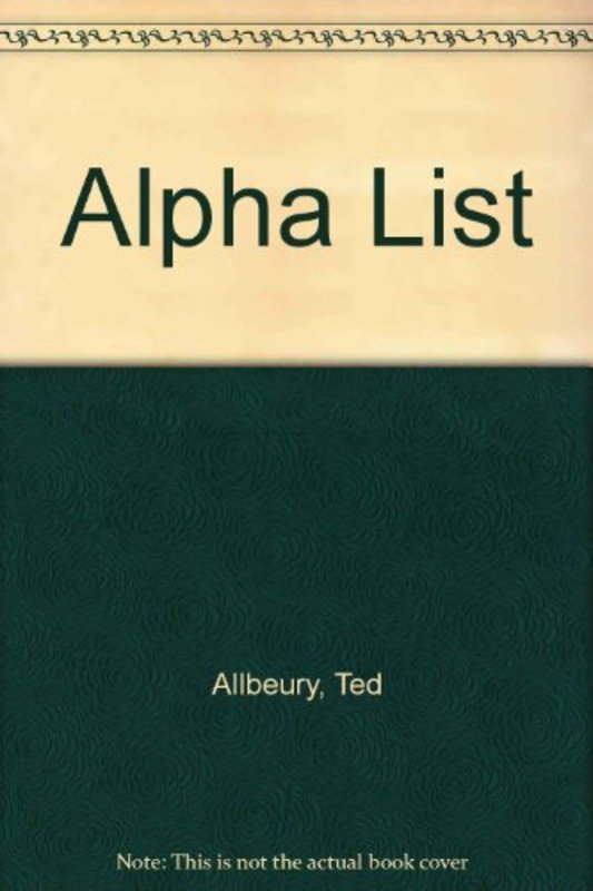 Book cover for "Alpha List" by Ted Allbeury