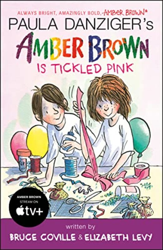 Book cover for "Amber Brown Is Tickled Pink" by Bruce Coville