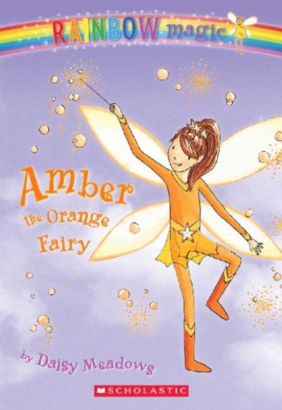 Book cover for "Amber the Orange Fairy" by Daisy Meadows