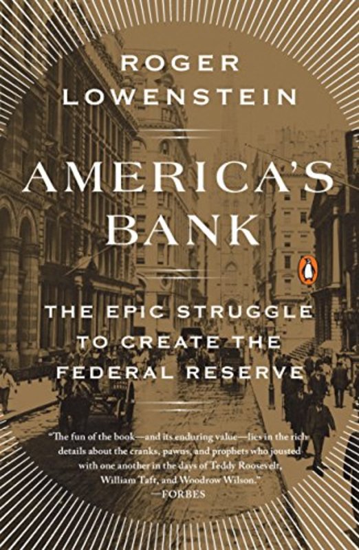 Book cover for "America's Bank" by Roger Lowenstein
