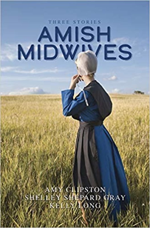 Book cover for "Amish Midwives: Three Stories" by Shelley Shepard Gray