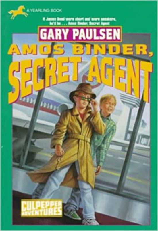 Book cover for "Amos Binder, Secret Agent" by Gary Paulsen