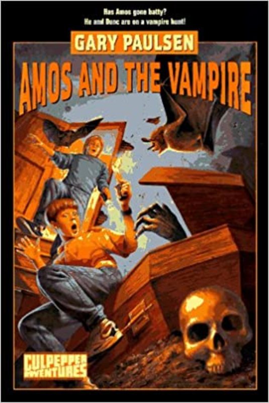 Book cover for "Amos and the Vampire" by Gary Paulsen