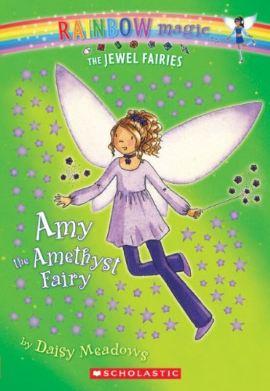 Book cover for "Amy The Amethyst Fairy" by Daisy Meadows