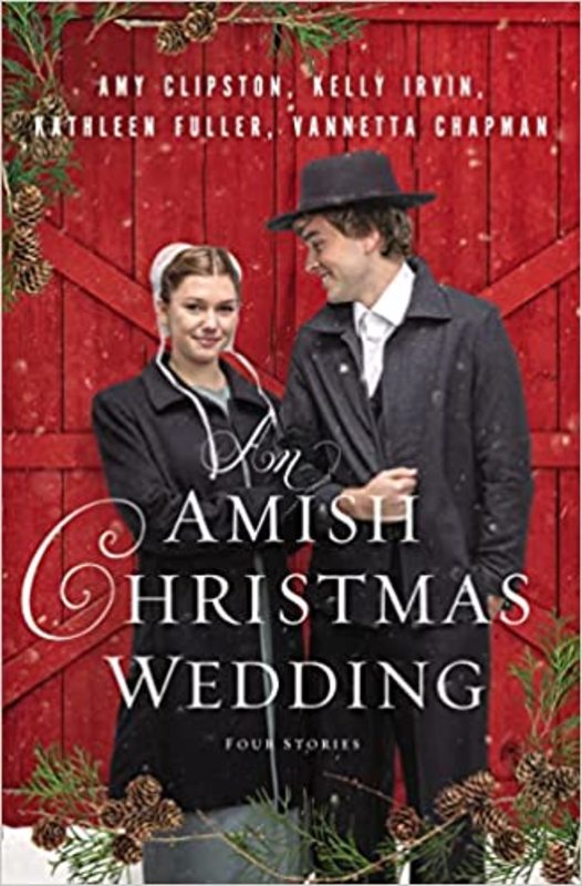 Book cover for "An Amish Christmas Wedding" by Kathleen Fuller