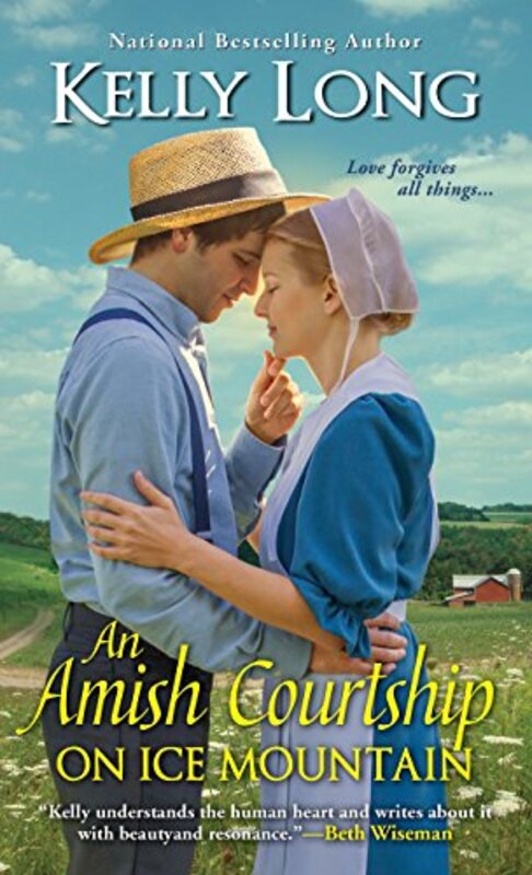 Book cover for "An Amish Courtship on Ice Mountain" by Kelly Long
