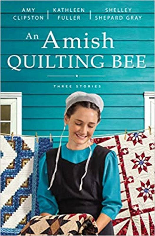 Book cover for "An Amish Quilting Bee: Three Stories" by Shelley Shepard Gray