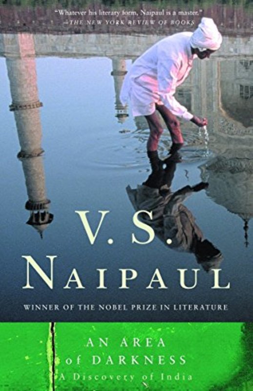 Book cover for "An Area of Darkness" by VS Naipaul