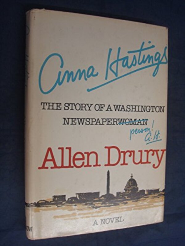Book cover for "Anna Hastings" by Allen Drury