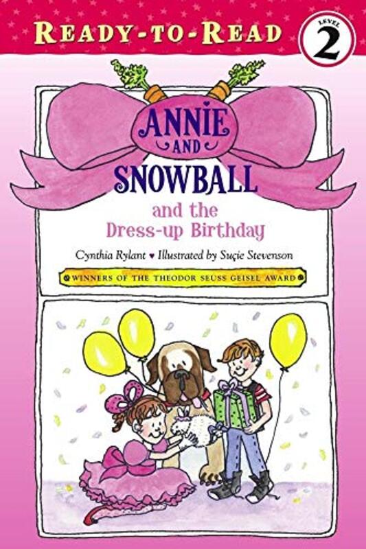 Book cover for "Annie and Snowball and the Dress-up Birthday" by Cynthia Rylant