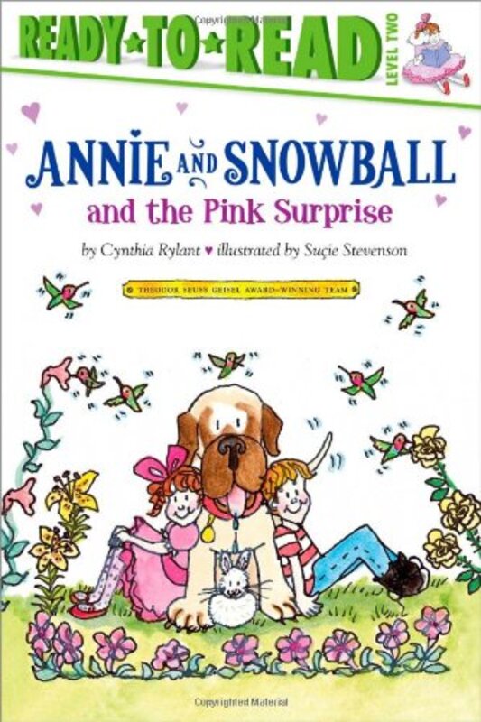 Book cover for "Annie and Snowball and the Pink Surprise" by Cynthia Rylant