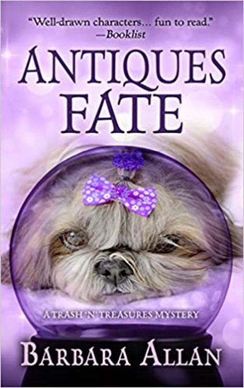 Book cover for "Antiques Fate" by Barbara Allan