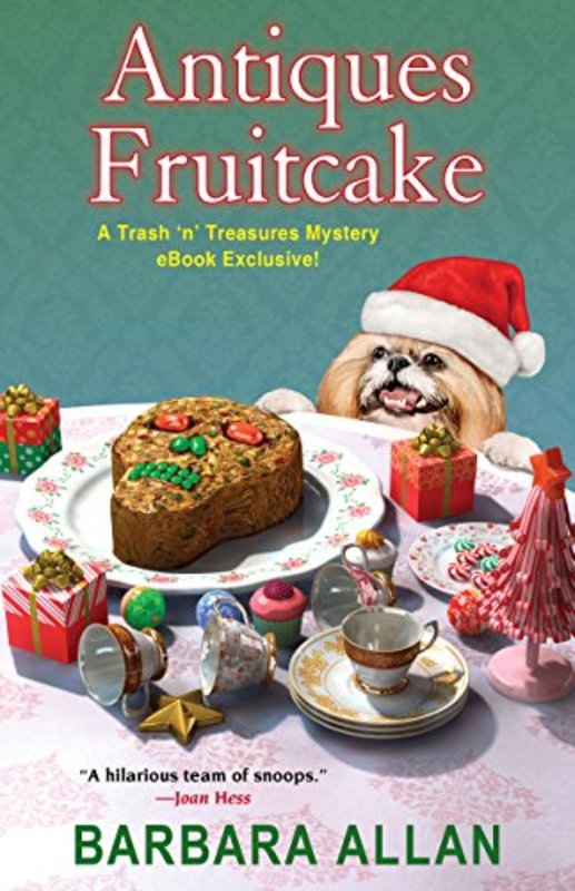 Book cover for "Antiques Fruitcake" by Barbara Allan
