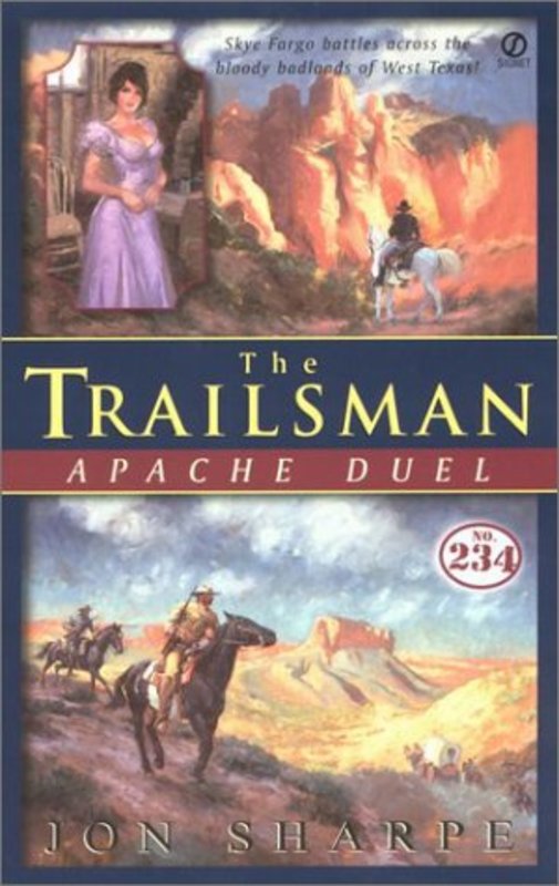 Book cover for "Apache Duel" by Jon Sharpe