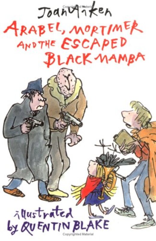 Book cover for "Arabel, Mortimer, and the Escaped Black Mamba" by Joan Aiken