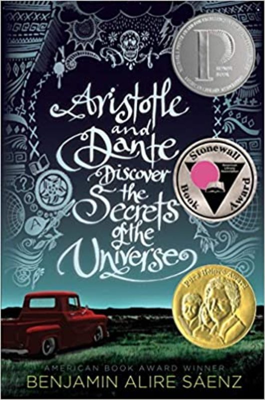 Book cover for "Aristotle and Dante Discover the Secrets of the Universe" by Benjamin Alire Saenz