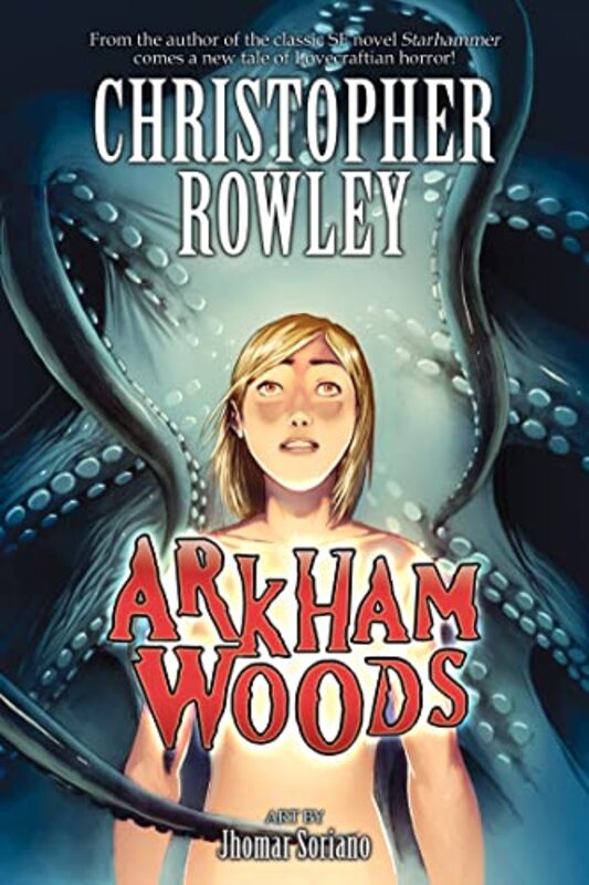 Book cover for "Arkham Woods" by Christopher Rowley