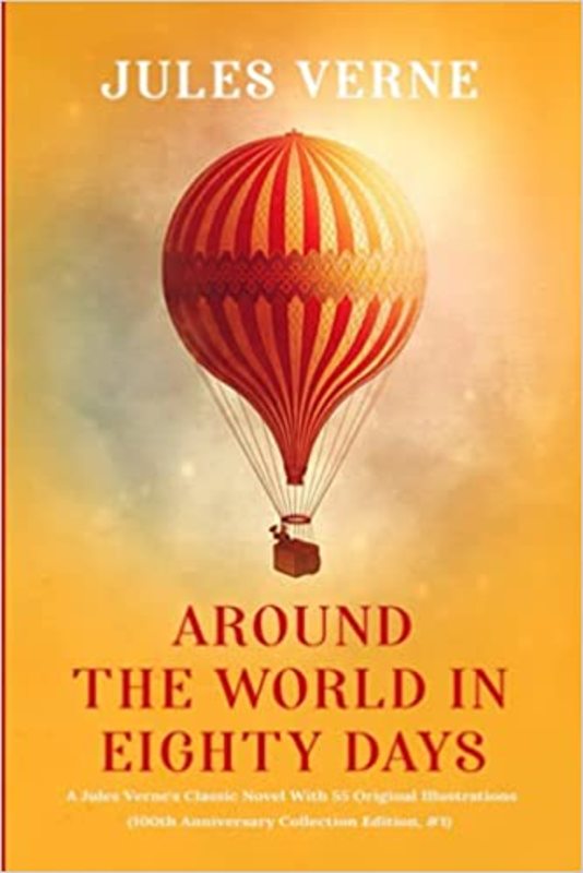 Book cover for "Around the World in Eighty Days" by Jules Verne