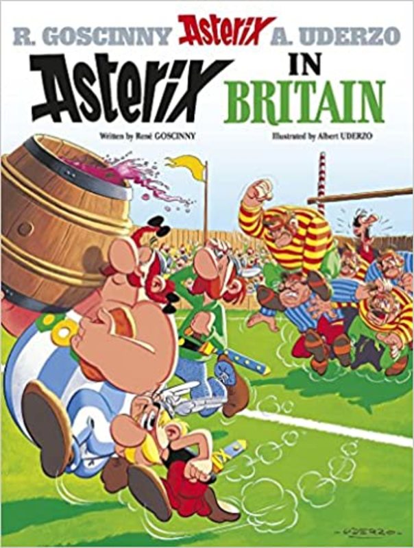 Book cover for "Asterix in Britain" by Goscinny