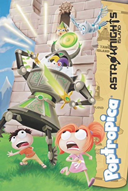 Book cover for "Astro-Knights Island" by Tracey West