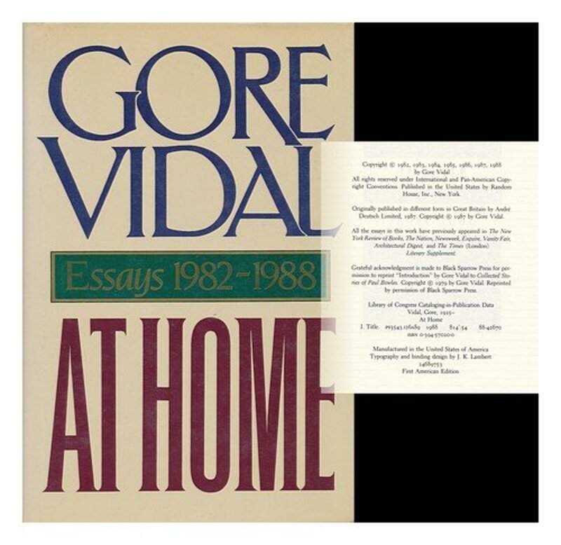 Book cover for "At Home" by Gore Vidal