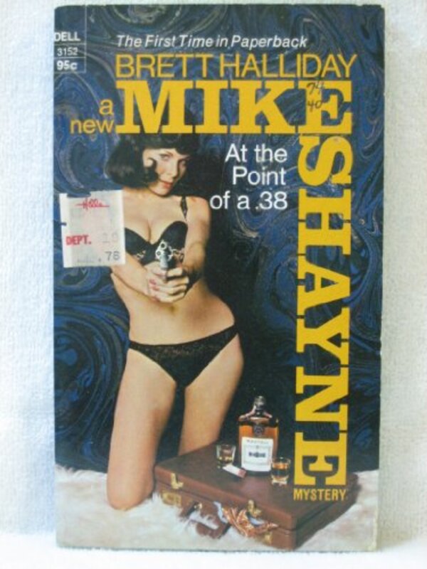 Book cover for "At The Point of A .38 A Mike Shayne Mystery" by Brett Halliday