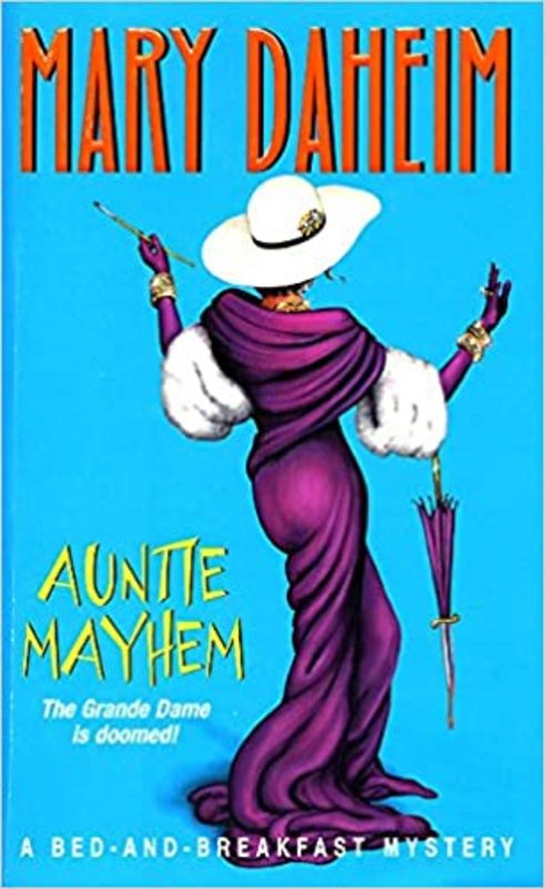 Book cover for "Auntie Mayhem" by Mary Daheim