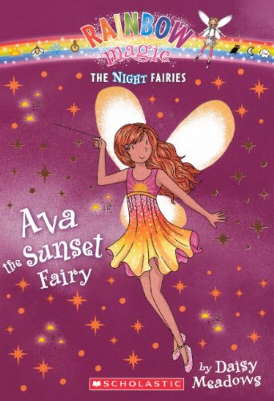 Book cover for "Ava the Sunset Fairy" by Daisy Meadows