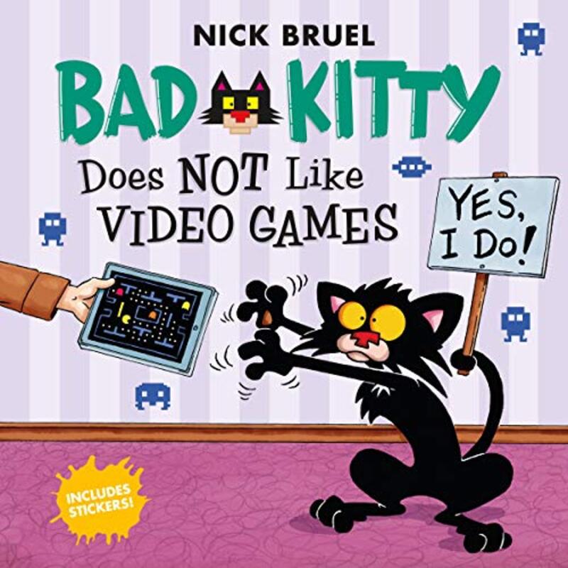 Book cover for "Bad Kitty Does Not Like Video Games" by Nick Bruel