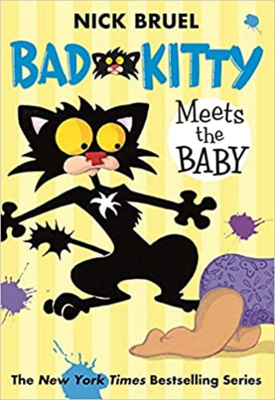 Book cover for "Bad Kitty Meets the Baby" by Nick Bruel