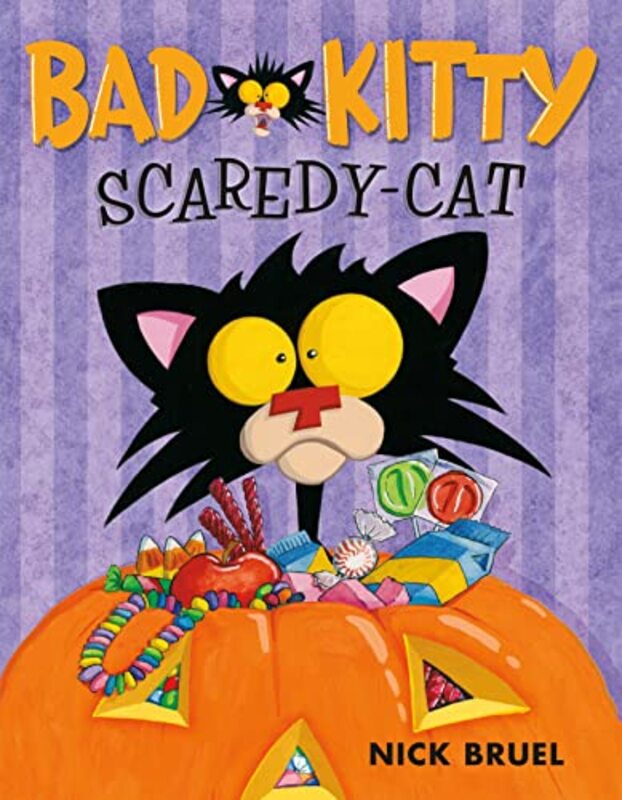 Book cover for "Bad Kitty Scaredy-Cat" by Nick Bruel
