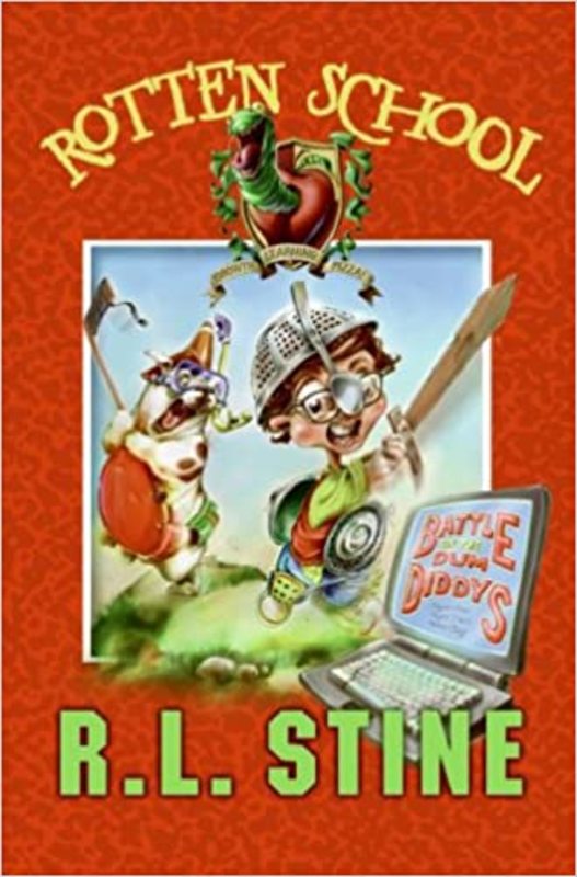 Book cover for "Battle of the Dum Diddys" by RL Stine