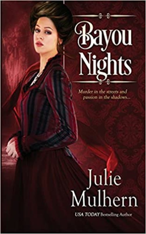 Book cover for "Bayou Nights" by Julie Mulhern