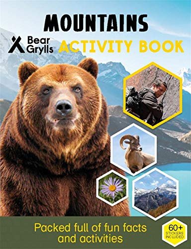 Book cover for "Bear Grylls Sticker Activity: Mountains" by Bear Grylls