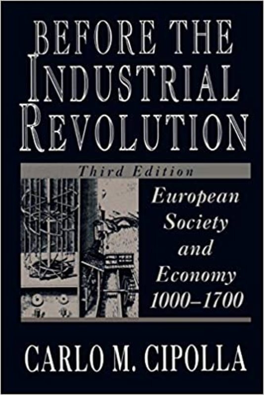 Book cover for "Before the Industrial Revolution" by Carlo M. Cipolla