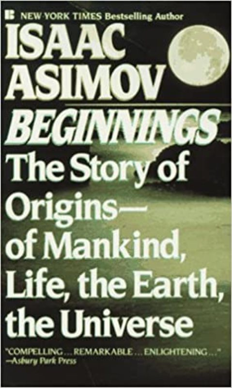 Book cover for "Beginnings" by Isaac Asimov