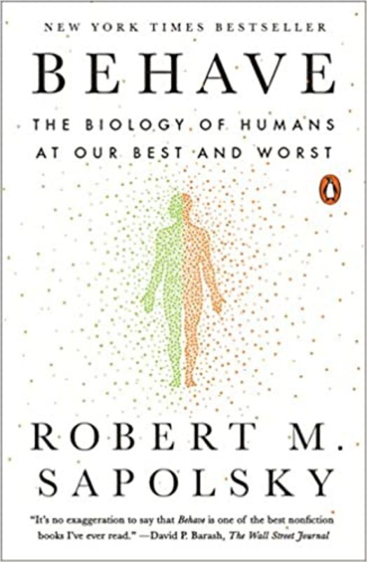Book cover for "Behave" by Robert M. Sapolsky