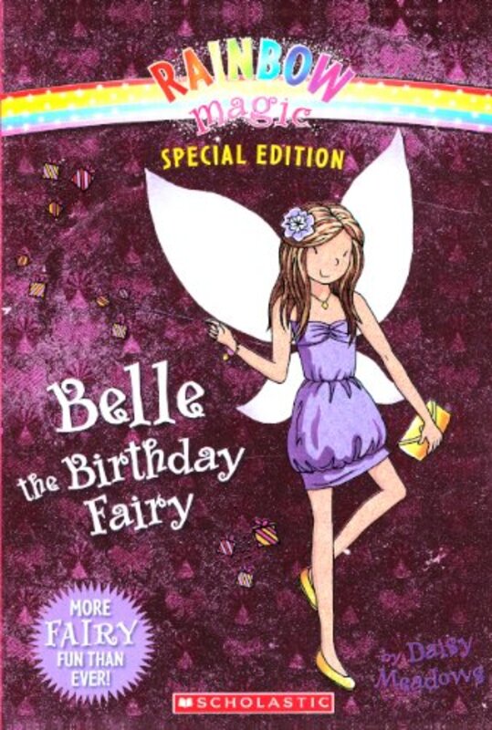 Book cover for "Belle the Birthday Fairy" by Daisy Meadows