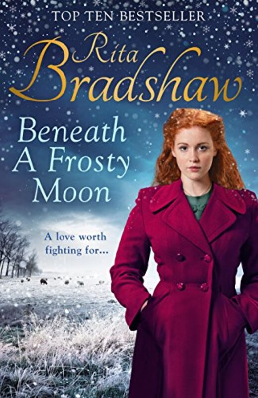Book cover for "Beneath a Frosty Moon" by Rita Bradshaw