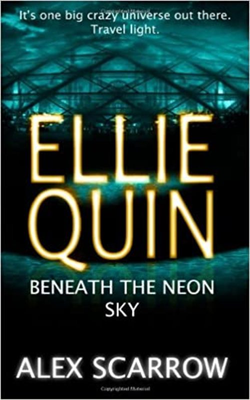 Book cover for "Beneath the Neon Sky" by Alex Scarrow
