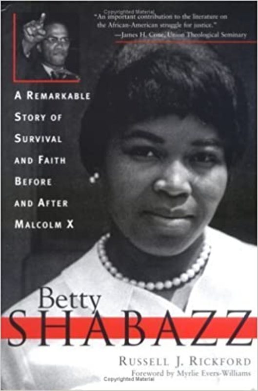 Book cover for "Betty Shabazz" by Russell J. Rickford