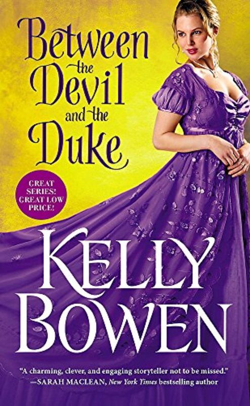 Book cover for "Between the Devil and the Duke" by Kelly Bowen