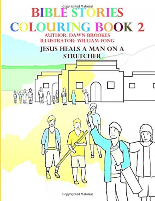 Book cover for "Bible Stories Colouring Book 2" by Dawn Brookes
