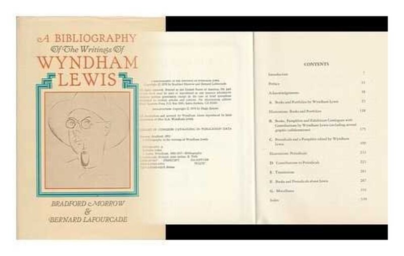 Book cover for "Bibliography of the Writings of Wyndham Lewis" by Bradford Morrow