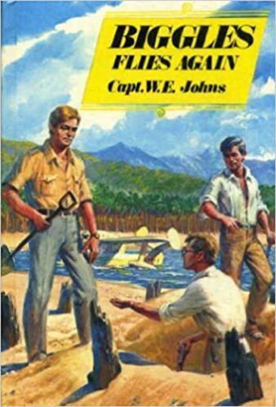 Book cover for "Biggles Flies Again" by Captain WE Johns