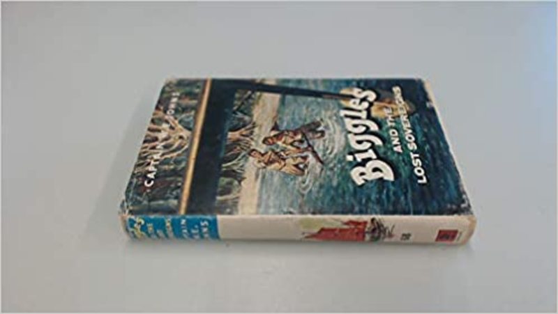 Book cover for "Biggles and the lost sovereigns" by Captain WE Johns
